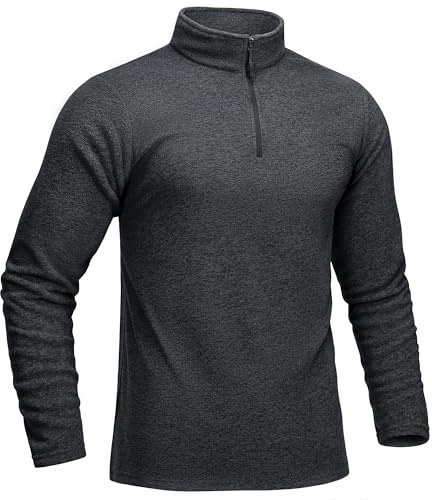 KEFITEVD Jumpers for Men UK Fleece Quarter Zip Sweatshirt Winter Thermal | Stretch rib cuffs hem, fleece polyester fabric, casual sports jumper fleece pullover, soft inner lining