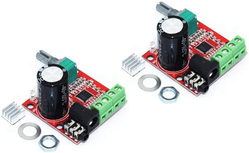 TECNOULAB 2 Stück PAM8610 12V Mini Hi-Fi Stereo Audio Verstärker 2X10W Dual Channel Klasse D