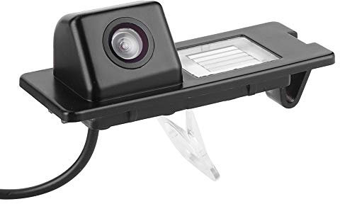 Cámara de Visión Trasera para Automóvil, CCD HD IP68 Cámara de Estacionamiento de 170 Grados Luz de Matrícula Compatible con Fluence Duster Megane