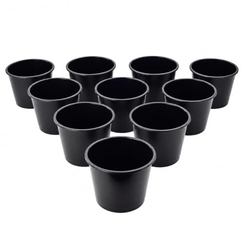 Deflecto Essential Range 14 Litre Waste Bin - Black Pack of 10 Plastic Bins - Bedroom Bin - Waste Paper Bins For Bedrooms - Dustbin For Kitchen - Trash Bin For Bedroom Accessories - Office Bin