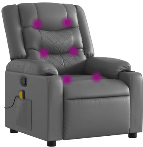 vidaXL Massagesessel Grau Kunstleder