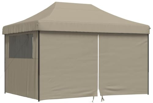 vidaXL Partyzelt Faltbar Pop-Up mit 4 Seitenteilen Taupe