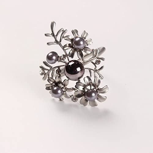 Serviettenringe 12 Stück Perle Blume Serviettenschnalle Hochzeit Tisch Tischdecke Schnalle Hotel Dekoration Serviettenring Papierhandtuch Ring