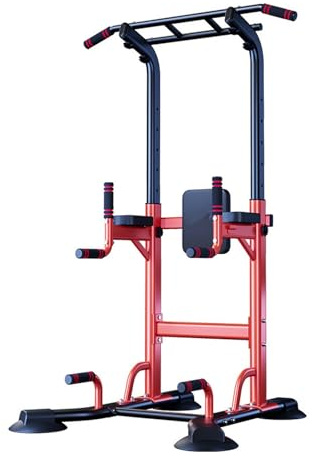 LYUCAYHQ Power Tower Klimmzugstange Freistehend mit Liegestützstange, Polster, Rutschfesten Armlehnen, für Krafttraining zu Hause, Einstellbare Höhe Bis zu 235 cm, Tragkraft 300 Kg
