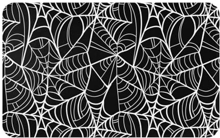 TZTTZT Tappeti da bagno 76 x 50 cm, tappetino da bagno assorbente, antiscivolo, lavabile in lavatrice, motivo ragnatela di Halloween, tappetino da bagno per doccia
