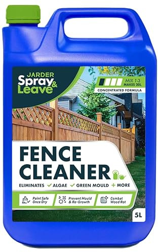 5 Litres Jarder Spray & Leave Fence Cleaner - Removes Green Mould, Green Growth and Algae - Safe to be Painted Once Dry - Covers 120 Square Metres