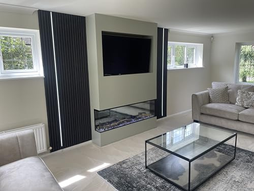 2026 TruFlame PREMIUM 40inch wide Media Wall 3 sided Built in Fireplace
