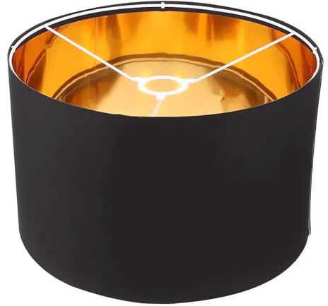STHomedeco abat jour Tambour Moyen - 30 x 20 cm abat-jour Tissu Pour Plafond,Table,Suspendue,Lampadaire Lampadaire pour douille de lampe E27(Noir)