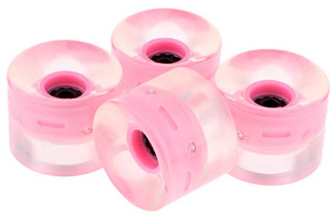 4 st 60 mm upplysta skateboard longboard hjul blixt på natten 78A rosa