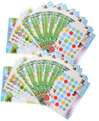 DECHOUS Töpfchentraining Aufkleber Set 2-teilig Belohnungstafel Kinder Toilettentraining Chart mit bunten Stickern für Jungen Mädchen zur Förderung von Sauberkeit und Selbstständigkeit