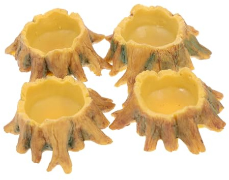 SHOWERORO 4piezas Mini Bebederos para Terrarios Cuencos de Agua Multifunción para Arañas Pequeñas Recipientes para Alimentación de Agua Reptiles