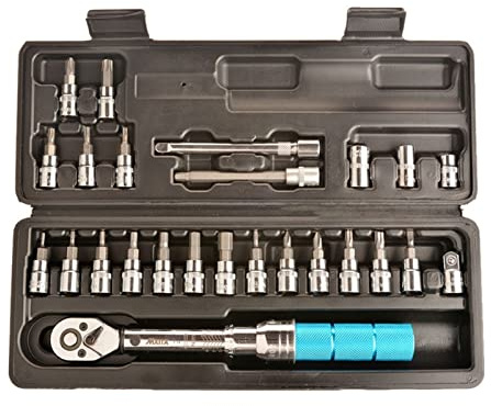 Chiave dinamometrica regolabile Kit di attrezzi for la riparazione di biciclette Set di attrezzi for la riparazione di biciclette 1/4 quot; 2-14Nm Set di chiavi manuali(25pcs)