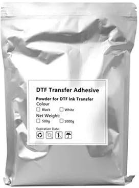 500G DTF Polvo de transferencia de fusión en caliente Polvo adhesivo de transferencia digital blanco y negro Compatible con impresora de película DTF Impresión directa en todas las telas(500g-White)