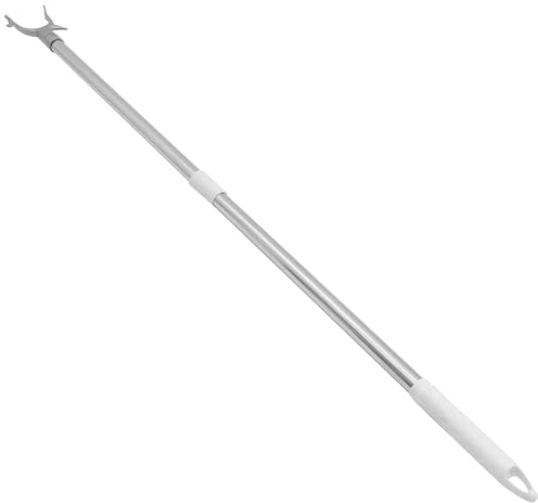 HORIALENCE Asta Appendiabiti in Acciaio Inossidabile Multifunzionale con Gancio, Facile Installazione, Design Raffinato e Argento per Uso Domestico e Supporto Tende Stili multipli