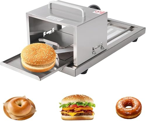 Affettatrice professionale per pane con lama in acciaio inox per pane e bagel fatti in casa – Spessore regolabile per fette precise e uniformi – Include 1 lama di ricambio