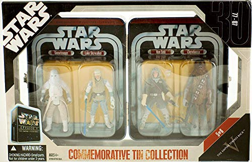 Star Wars Episode V 5 Collectible Tin Action Figure Set THE EMPIRE STRIKES BACK with 4 Action Figures: Snowtrooper, Luke Hoth, Han Hoth & Chewbacca Hoth