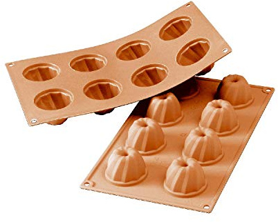 silikomart | SF057 Silikon-Kuchenform, antihaftbeschichtet, 8 Hohlräume, 1er Pack Kuchenform, Ø 55 h 36 mm, Made in Italy
