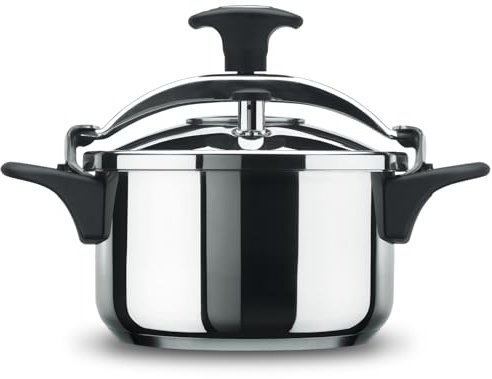 ALZA Melisa - Olla Express Tradicional Rápida, 4L, Acero Inoxidable 18/10, Cierre Progresivo, Todas Las Cocinas, Inducción, Base Sandwich