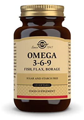 Solgar | Omega 3-6-9 | Aceite de Pescado, Lino y Borraja | Ácidos Grasos | 120 Cápsulas blandas