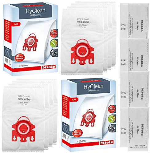 Miele HyClean - Sacchetti per aspirapolvere tipo FJM, confezione da 8