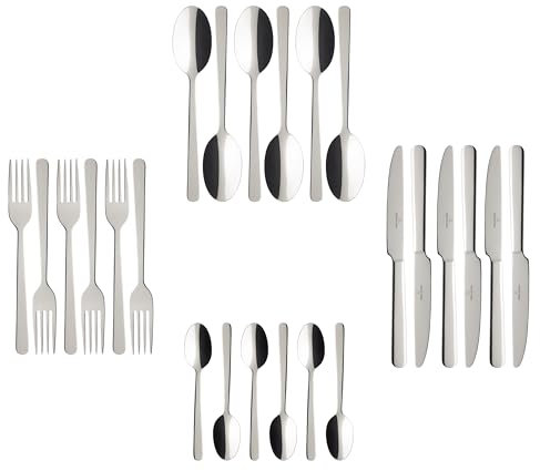 Villeroy & Boch - Louis Tafelbesteck 24 Teilig Für 6 Personen, Spülmaschinenfest, Rostfrei, Besteck Set, Essbesteck Set, Besteckset, Cutlery Set, Messer, Gabel, Löffel, Edelstahl