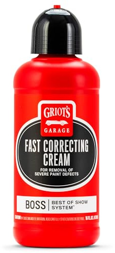 Griot's Garage BOSS Fast Correcting Cream for Car Polishing and Detailing, Swirl, Scratch Remover for Vehicles, 16oz