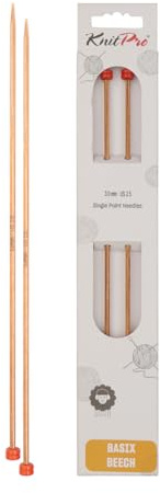 KnitPro Basix Beech Single Pointed Needles 10 (25cm) | 3.00mm
