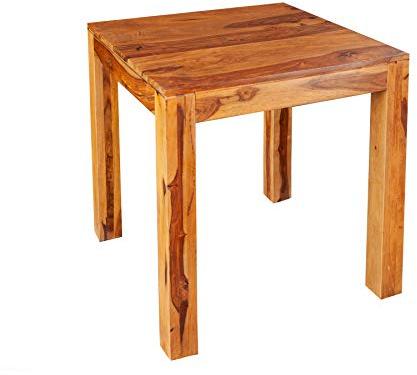 riess-Ambiente.de Massivholz Esstisch Pure 70cm Natur Sheesham Stone Finish Bistrotisch quadratisch Holztisch Tische Massivholztisch Küchentisch