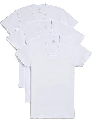 2(X)IST Men's Essential Cotton Slim Fit V-Neck T-Shirt 3-Pack Pure White