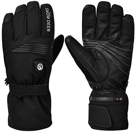 SNOW DEER Beheizte Handschuhe, 7.4V 2200MAH Wiederaufladbarer Lithium-Ionen-Akku, Für Motorrad, Skifahren, Jagen, Angeln, Reiten, Radfahren, Camping, Wandern, Handwärmer
