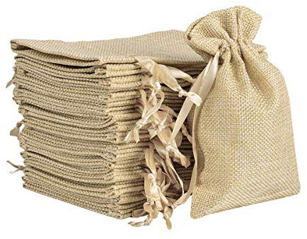 Miavogo Stoffsäckchen Säckchen zum Befüllen Stoffbeutel Leer Lavendelsäckchen basteln Kleine Geschenke für Bonbons Lavendel Kräuter (Beige - 15 Stück, 10,5 x 15,5 cm)