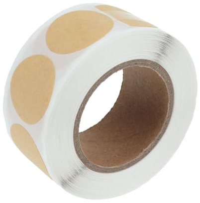 500 Stück Kraftpapier-Aufkleber, rund, Aufkleber, Etiketten, selbstklebend, beschreibbar, bedruckbar für Verpackung