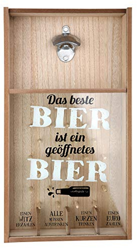 Dreamlight Kronkorkenspiel Flaschenöffner aus MDF Holz zur Wandmontage 26x48 cm (BxH)