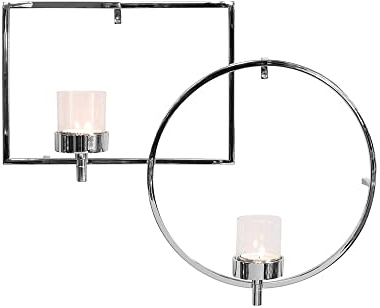 Fink [A] Escala, Wandleuchter, Wanddekoration, Glas, glatt, silberfarben, L. 5 cm, B. 46 cm, H. 30 cm
