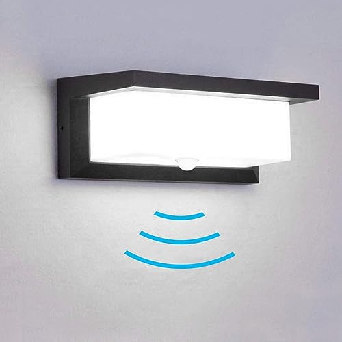 Audor Außenlampe mit Bewegungsmelder, 18W LED Wandleuchte Bewegungsmelder Aussen Wandlampe Innen Kaltweiss Wasserdicht IP65 Wandbeleuchtung für Garten Flur Weg Veranda Schlafzimmer Treppenhaus