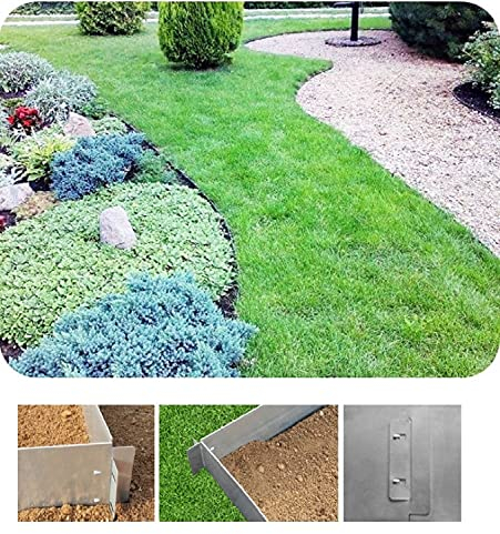 Jeu de 10 Bordure de Jardin en métal alu/Zinc 18cm x 100cm | Bordure Jardin