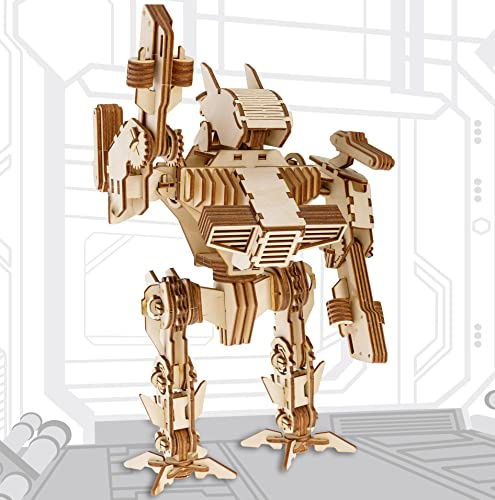 qollorette Modellbau 3D Holzpuzzle für Erwachsene, Kinder, Roboter Bausatz Holzmodelle Bausätze Erwachsene, Roboter Bausatz Holz 3D Puzzle Modellbausatz