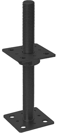 GRUNDLINE - Soporte para postes de altura regulable de 50 a 200 mm - Atornillar soporte para postes - Pie de apoyo - Anclaje de poste - Casquillo atornillable - Ancla - Varilla roscada M20-250 mm