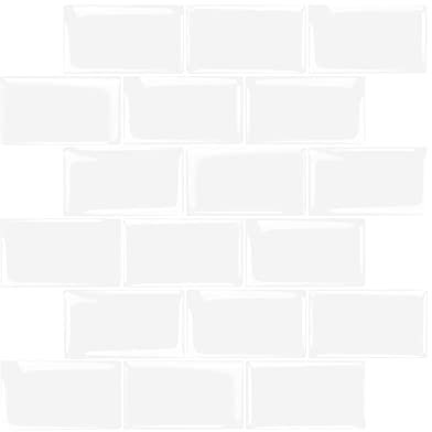 Highdi Panneaux muraux 3D, DIY Autocollant Mural Papier Peint Adhesif Mural Imitation Brique pour Salon,Bureau,Cuisine,Bain Balcon Décoration (blanchi,10pc)