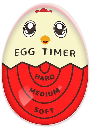Lasubst Egg Timer for Boiling Eggs that Changes Color When Done, Red