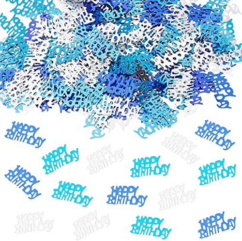 GoldRock Konfetti Blau Tischdeko Geburtstag,500 Stk Konfetti Geburtstag,Streudeko Geburtstage,Happy Birthday Konfetti Deko,Geburtstagsdeko Tisch Frau Mann,Glitzer Confetti,Luftschlangen Geburtstage