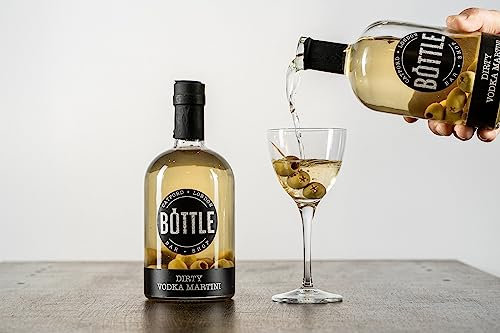 BOTTLE cocktails: Dirty Vodka Martini, Pre-Mixed (20% abv, 50cl) Ready to Drink (British Vodka, British Vermouth, Olive Brine) Vegan Friendly, British Made, Small Batched