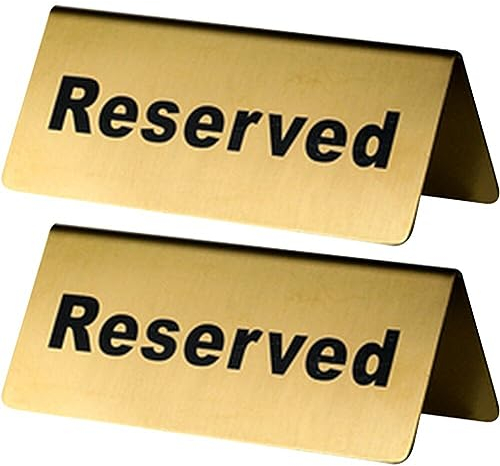 2pcs Metall Tischschild, Doppelseitiges Reserviertes Sitzschild Tischzeltzeltzels, Edelstahl Gold Schild Dekor Für Das Treffen des Hochzeitshotelrestaurants des Party Hochzeit