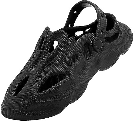 Perfeclan Sandales à bout fermé Sandales à plateforme Slip on AntiSlip Summer for Adult Slides Classic Clogs Beach Sandals for Shopping Office Camping Travel, noir 40