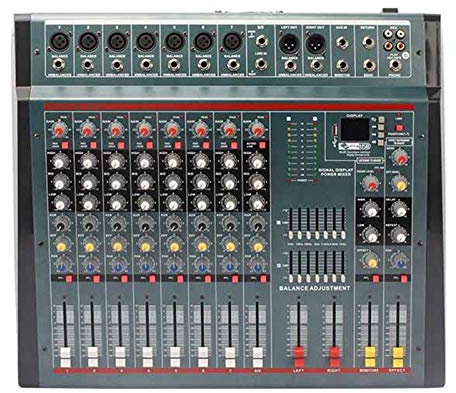 Mezcladores en vivo, mesas de mezclas de estudio Mezclador de audio portátil con tarjeta de sonido Consola de mezcla estéreo de 8 canales Bluetooth USB para PC Reproducción de grabaciones Webcast Pa