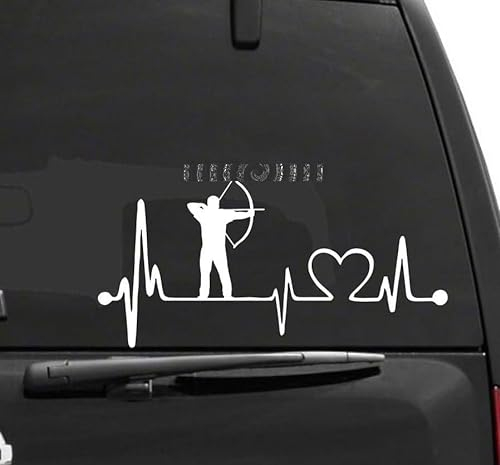 Rakelfix Herzschlag Bogenschießen Aufkleber Hobby Sticker Auto Lack Scheibe