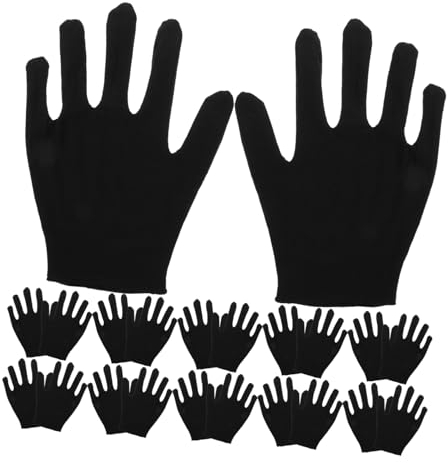 HEMOTON 12 Paar Baumwollhandschuhe Schwarz für Indoor Arbeiten und Bau mit Angenehmem Tragegefühl und Leichter Reinigung Schutzhandschuhe für Handwerkliche Tätigkeiten