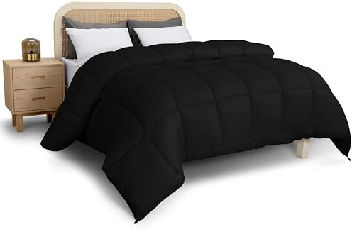 Utopia Bedding 220 x 240 cm, Bettdecke aus Mikrofaser für Ganzjährigen Komfort, Extrem Weiche Bettdecke (Schwarz)