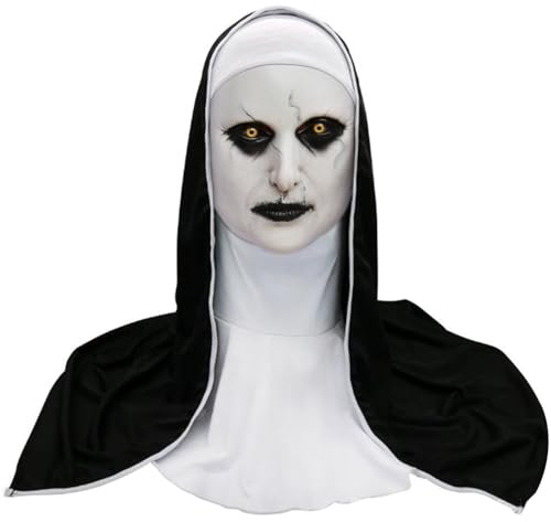 MXJFYY Máscara De Halloween De Terror Monja - Látex Cabeza Completa Con Pañuelo Para Adultos Cosplay Disfraz Fiesta Prop