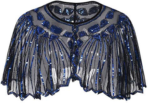 Stola Damen Festlich Silber Glitzer Poncho Elegant Sexy Oberteile